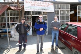 Oltu sanayi esnafına maske dağıtıldı