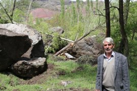 Narman'da Bahçelere Kaya Yağdı!