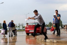 Karaçoban'ı Dolu ve Sel Vurdu!