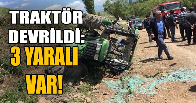Traktör Devrildi: 3 Yaralı!