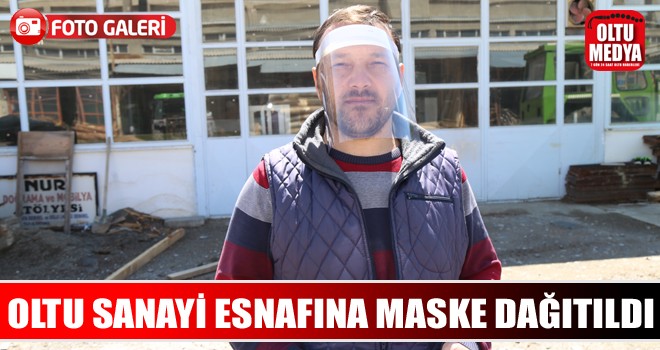 Oltu sanayi esnafına maske dağıtıldı