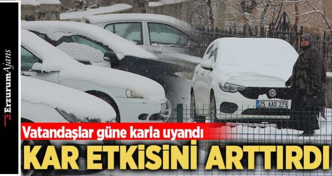 Erzurum'da kar