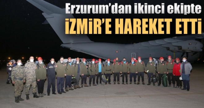 Erzurum'dan ikinci ekipte İzmir'e hareket etti