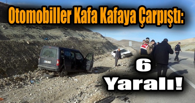 Erzurum’da İki Otomobil Kafa Kafaya Çarpıştı: 6 Yaralı!