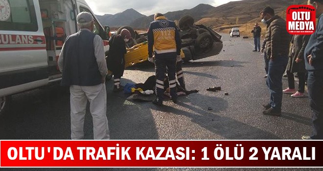 Oltu'da ters dönen otomobildeki yaşlı kadın öldü, 2 kişi yaralandı