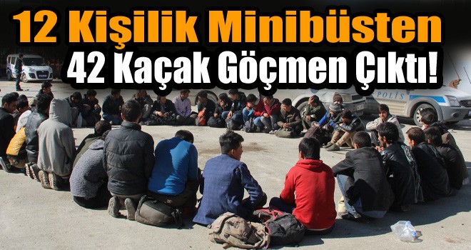 12 Kişilik Minibüsten 42 Kaçak Göçmen Çıktı!