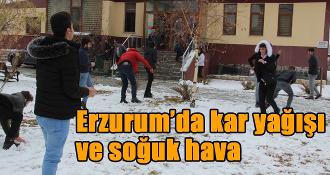 Erzurum’da kar yağışı ve soğuk hava