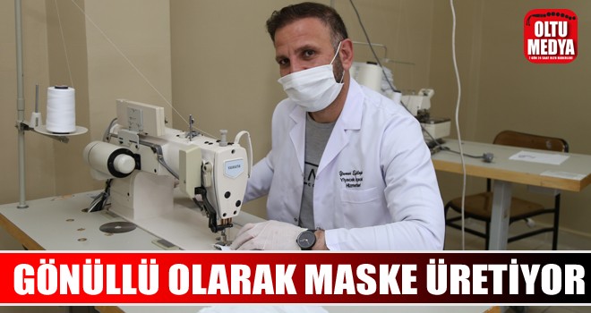 Esnaf İbrahim Kaya gönüllü olarak maske üretiyor