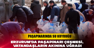 Erzurum'da Paşapınarı çeşmesi, vatandaşların akınına uğradı