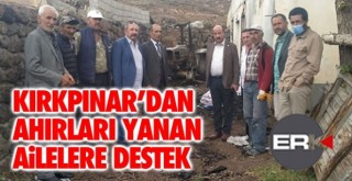Ahırları yanan köylülere Kırkpınar'dan yardım eli...