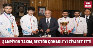 Şampiyon Kros Takımı, Rektör Çomaklı'yı ziyaret etti