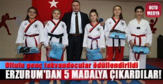 Oltulu tekvandocular Erzurum’dan 5 madalya çıkardı