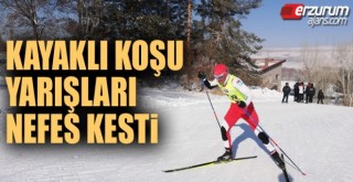 Kayaklı koşu yarışları nefes kesti