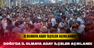 Doğu'da il olmaya aday ilçeler açıklandı